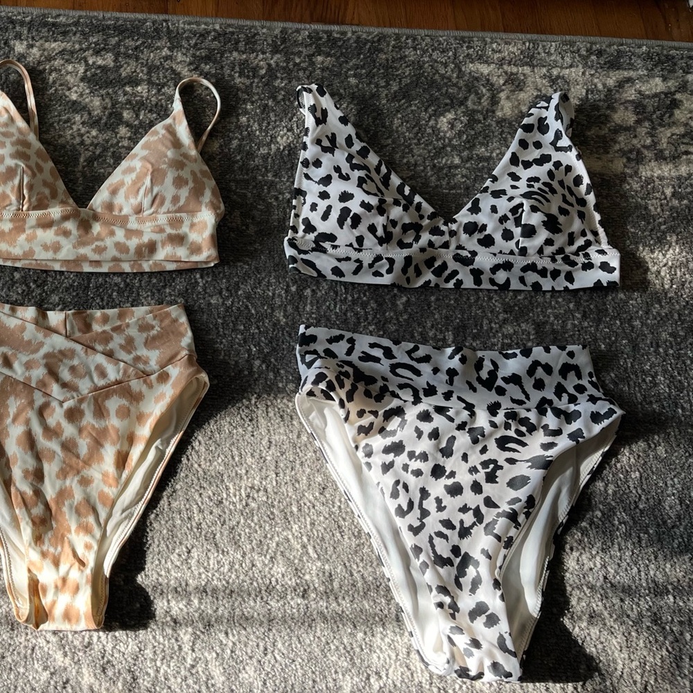 Leopard Print Women Swim Set